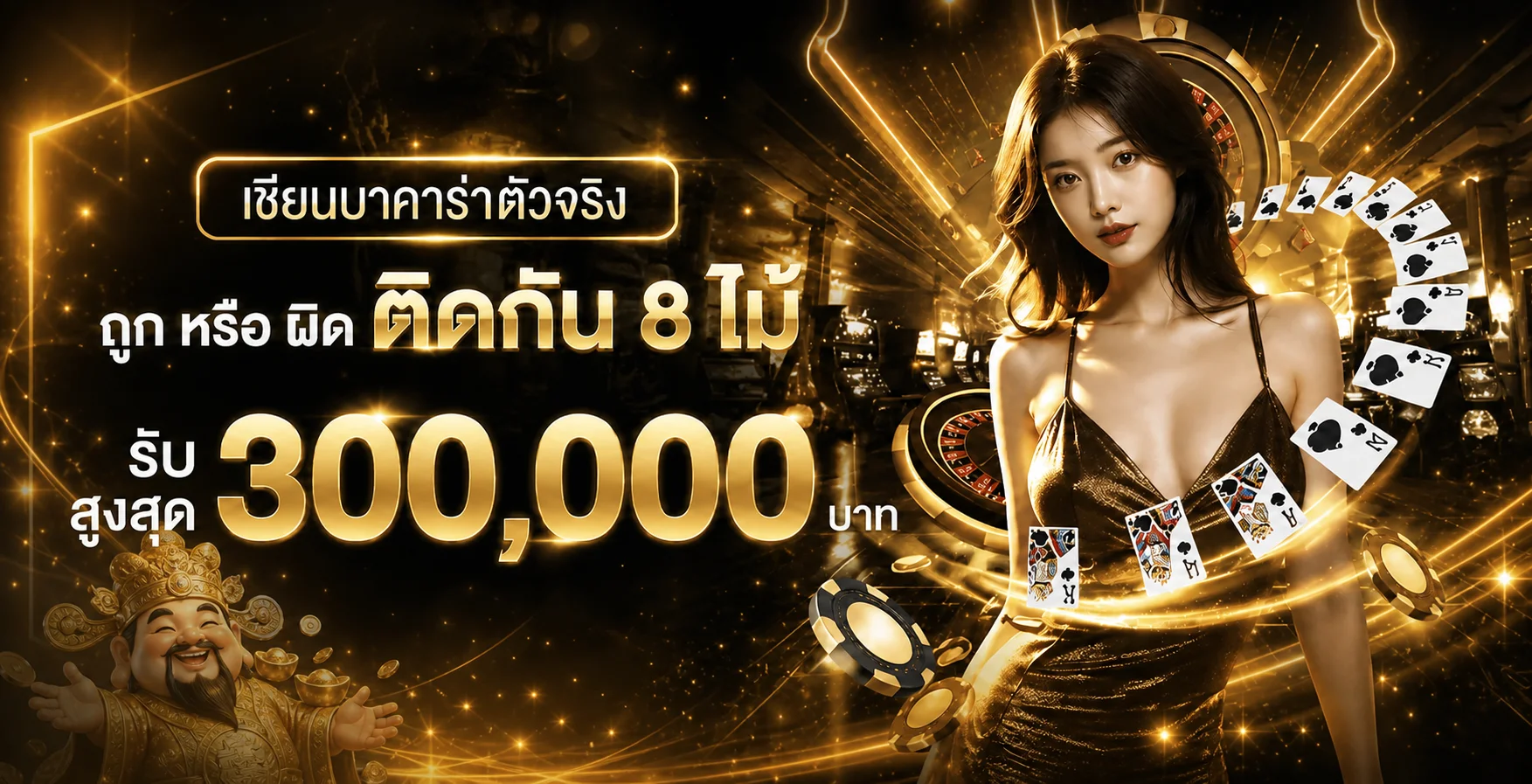 แบนเนอร์ jumozu911 คาสิโนสด บาคาร่า ลุ้นรับ 300000 บาท